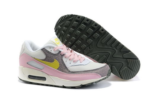 Nike Air Max 90 Womenss Shoes Wholesale White Pink Yellow Brown Korea
